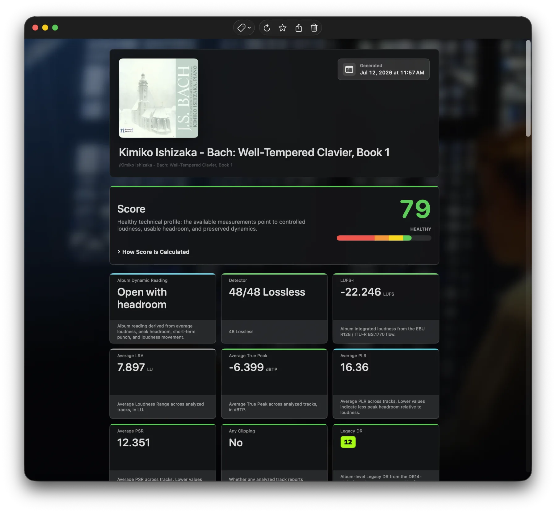AudioGrade detailed technical report