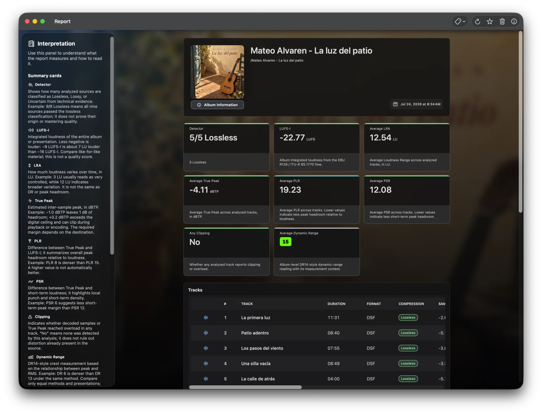 AudioGrade detailed technical report